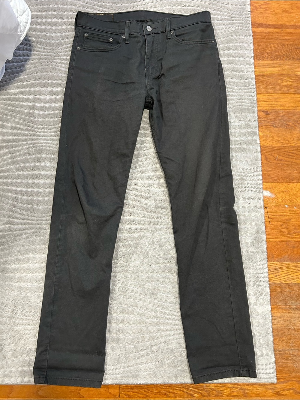 Levi Black Pants with Light Gray Inner Lining and Care Tags